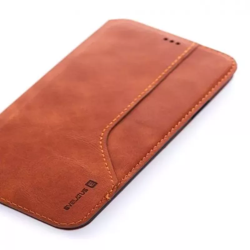 Evelatus Capa traseira Cissais em pele castanha para Apple iPhone X / XS