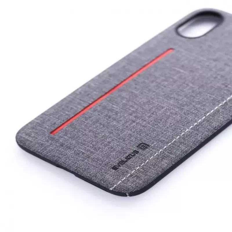 Evelatus Capa traseira em silicone líquido 6127 cinzenta para Apple iPhone X