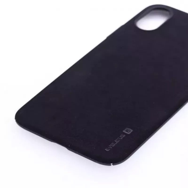 Evelatus Capa traseira de silicone líquido Velvet para Apple iPhone X preta