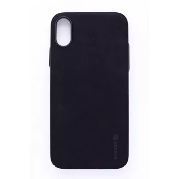 Evelatus Capa traseira de silicone líquido Velvet para Apple iPhone X preta