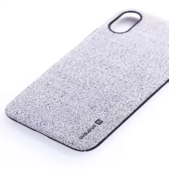 Evelatus Capa traseira de silicone líquido Velvet para Apple iPhone X / XS castanha