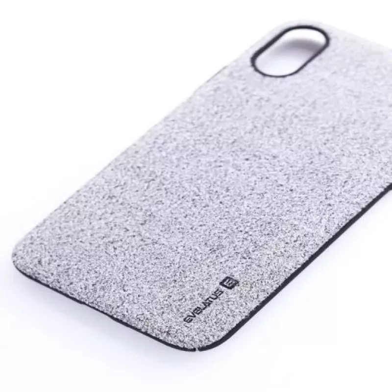 Evelatus Capa traseira de silicone líquido Velvet para Apple iPhone X / XS castanha