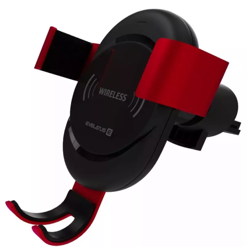 Evelatus Suporte de carro Gravity com carregador sem fios WCH02 vermelho