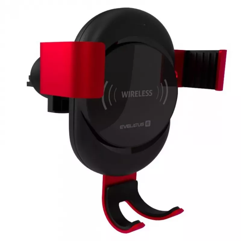 Evelatus Suporte de carro Gravity com carregador sem fios WCH02 vermelho