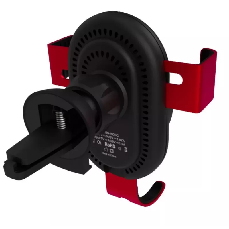 Evelatus Suporte de carro Gravity com carregador sem fios WCH02 vermelho