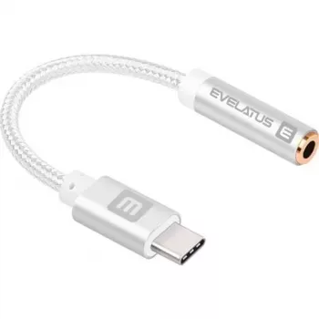 Evelatus Adaptador de áudio USB-C para 3,5 mm EAD01 - preto