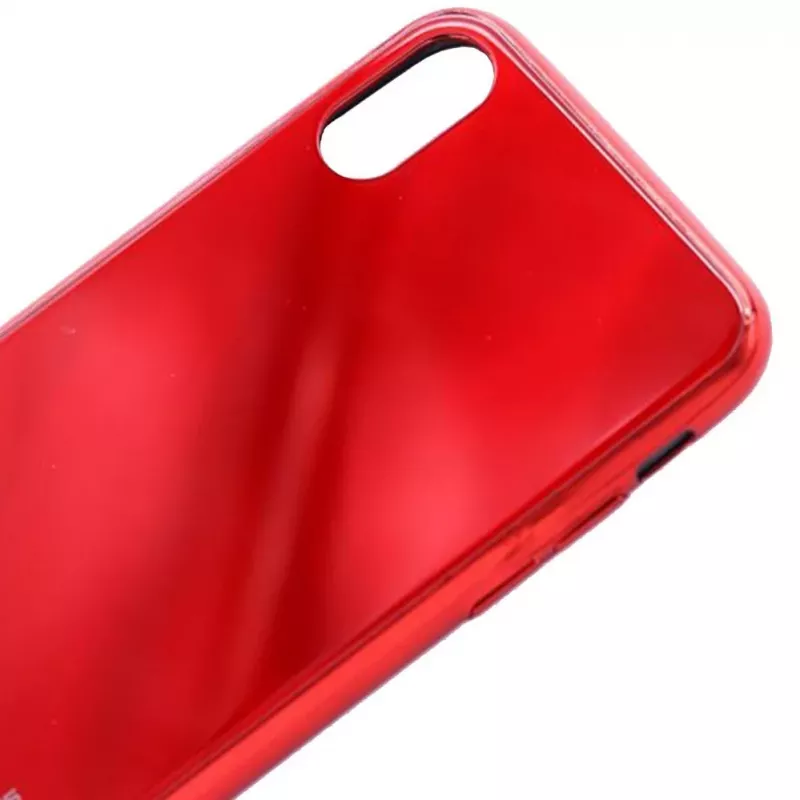 Evelatus Capa em vidro temperado Water Ripple Full Color Electroplating para Apple iPhone X/XS vermelha