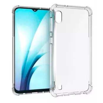 Evelatus Capa de silicone militar à prova de choque TPU para Samsung Galaxy A10 transparente