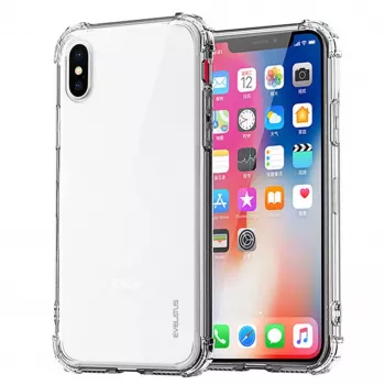 Evelatus Capa militar à prova de choque em silicone TPU para Xiaomi Redmi Note 8 Pro transparente