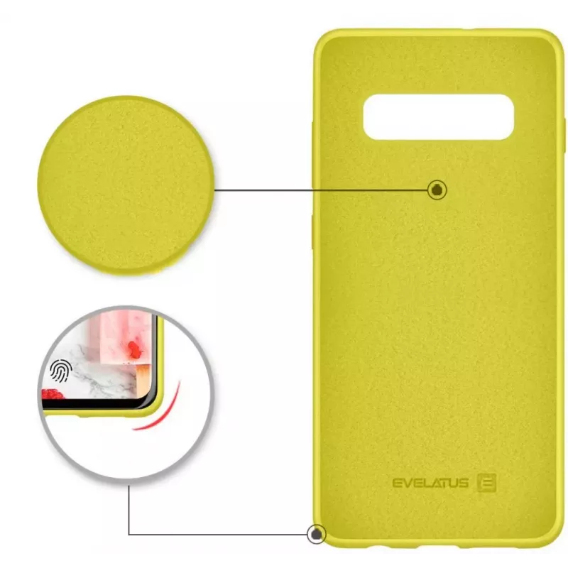 Evelatus Capa em silicone Nano Soft Touch TPU para Samsung Galaxy S10 amarela