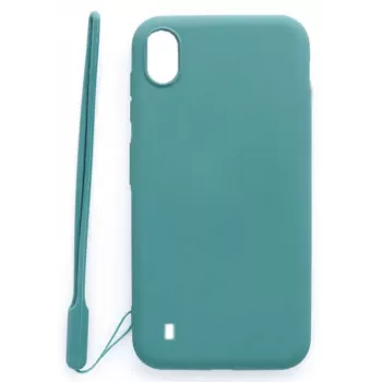 EVELATUS Samsung Galaxy A10 Capa de Silicone Soft Touch com Alça Azul