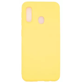 Evelatus Samsung A20e Capa de Silicone Soft Touch com Alça Amarelo