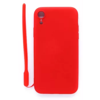 Evelatus Apple iPhone XR Capa de Silicone Soft Touch com Alça Vermelho