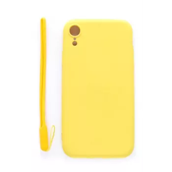 Evelatus Apple iPhone XR Capa de Silicone Soft Touch com Alça Amarelo
