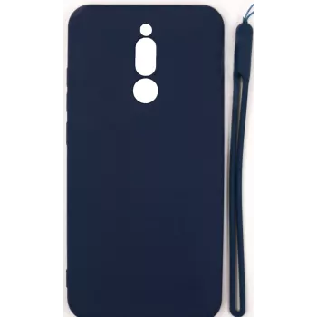 EVELATUS Xiaomi Redmi 8 Capa de Silicone Soft Touch com Alça Azul Escuro