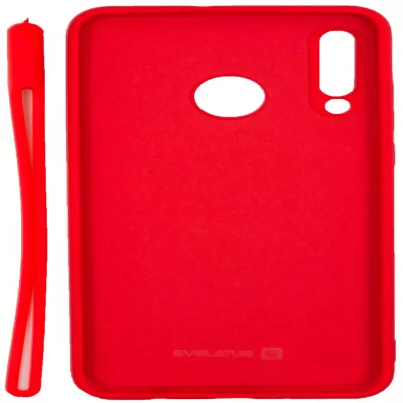 Evelatus Huawei P30 Lite Capa de Silicone Soft Touch com Alça Vermelho