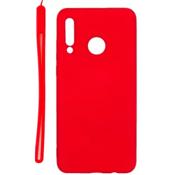 Evelatus Huawei P30 Lite Capa de Silicone Soft Touch com Alça Vermelho