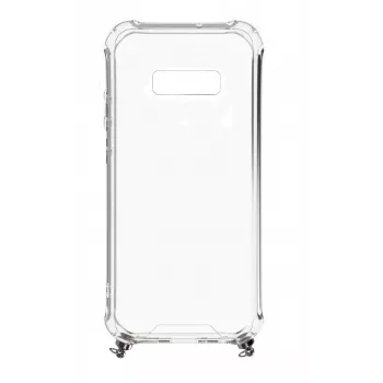 Evelatus Samsung Galaxy S10e Capa de silicone transparente com colar TPU Space Gray
