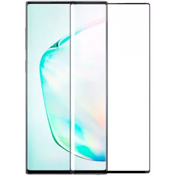 Evelatus Samsung Galaxy Note 10 Vidro aluminossilicato curvo 3D Full Glue 9H (0,26 mm) + protetor de câmara