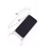 Evelatus Samsung Galaxy A70 Capa com cordão riscas brancas transparente com tampa traseira TPU