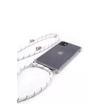 Evelatus Apple iPhone X/XS Capa com cordão riscas brancas transparente
