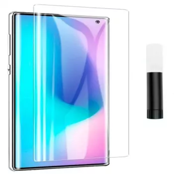 EVELATUS Samsung Galaxy S10 Protetor de ecrã em vidro transparente UV + cola