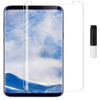 EVELATUS Samsung Galaxy S9 Plus Protetor de ecrã em vidro transparente UV com cola líquida