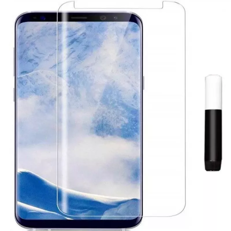 Evelatus Samsung Galaxy S8 Plus Protetor de ecrã em vidro transparente UV + cola