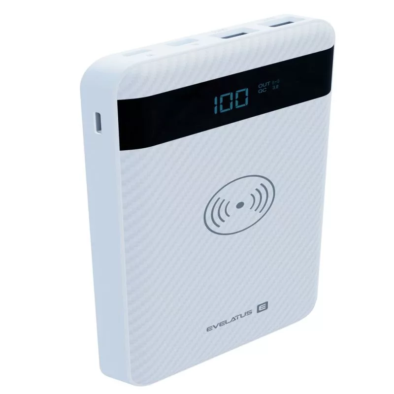 Power Bank Sem Fios EPB05 Evelatus 10000 mAh Branco