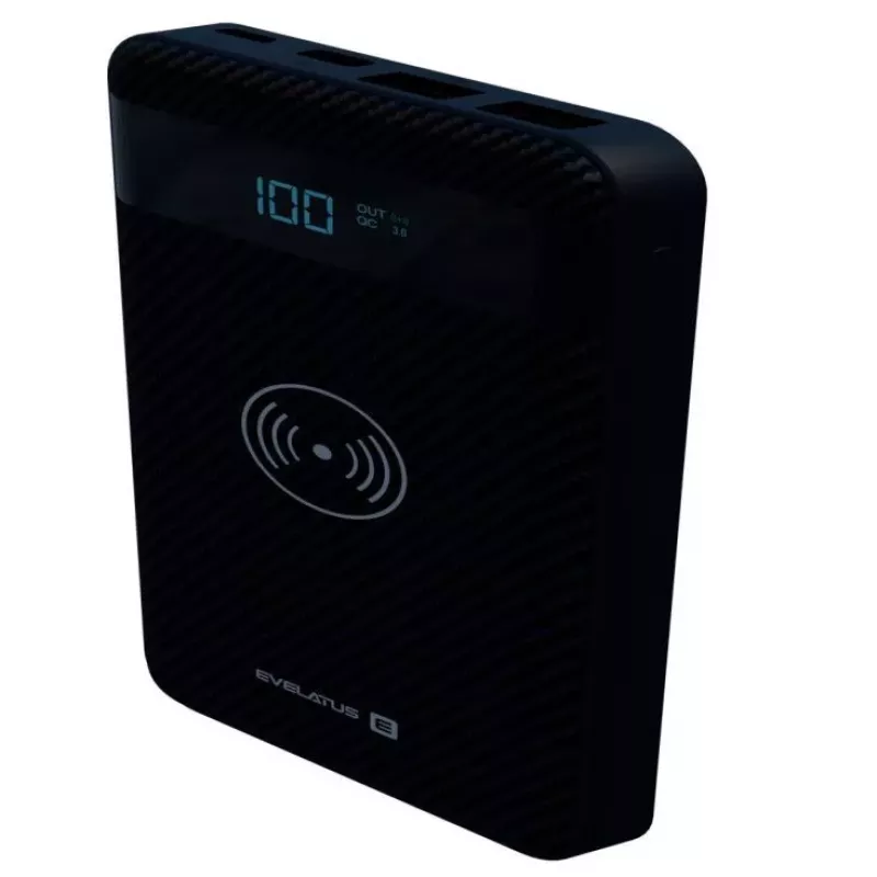 Power Bank Sem Fios EPB05 Evelatus 10000 mAh Preto