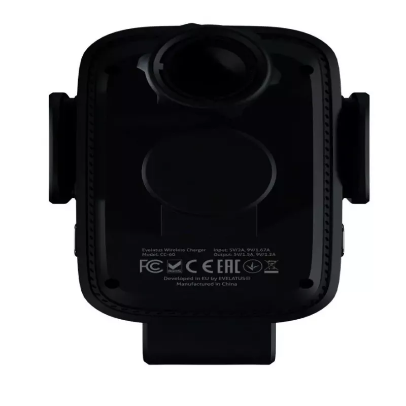 Suporte para Carro com Carregamento Sem Fios WCH03 Evelatus 15W Preto