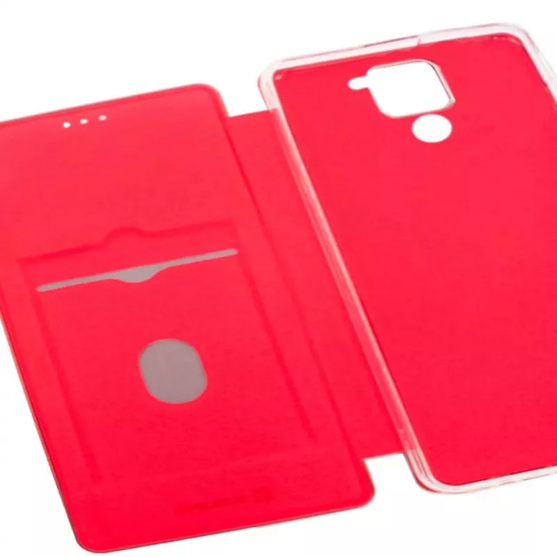 Evelatus Xiaomi Redmi Note 9 Capa tipo livro, vermelho vinho