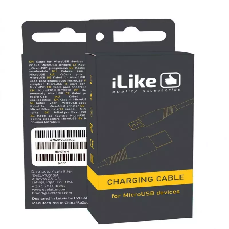 iLike cabo de carregamento para MicroUSB ICM01 branco