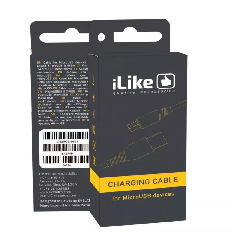 iLike cabo de carregamento para MicroUSB ICM01 preto