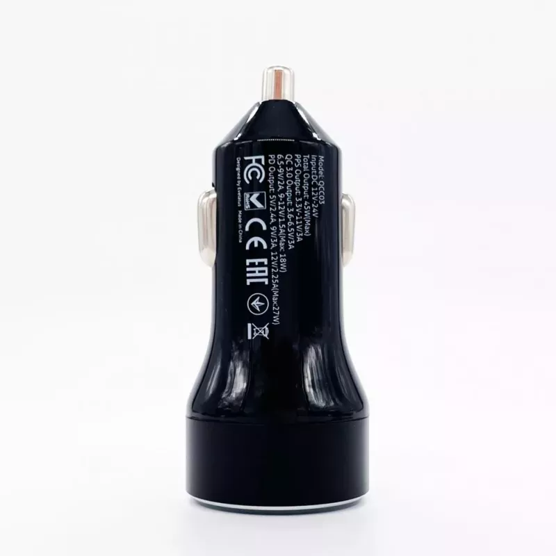 Evelatus Carregador rápido para automóvel QCC03 Preto