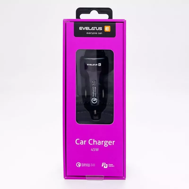 Evelatus Carregador rápido para automóvel QCC03 Preto
