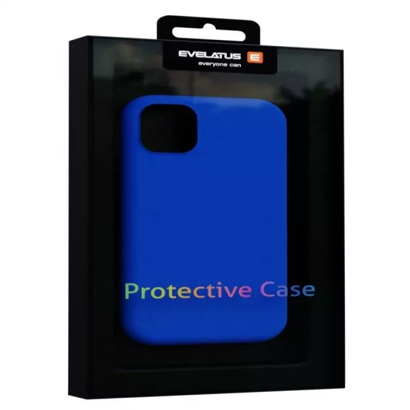 Evelatus Capa de silicone Premium Soft Touch azul para Apple iPhone 12/12 Pro
