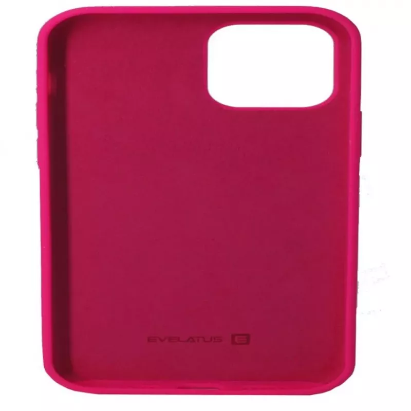 Capa de silicone Premium Soft Touch Evelatus para Apple iPhone 12 Mini Vermelho-rosado