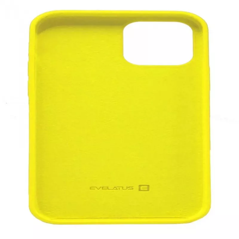 Capa de silicone Premium Soft Touch Evelatus para Apple iPhone 12/12 Pro Amarelo-limão
