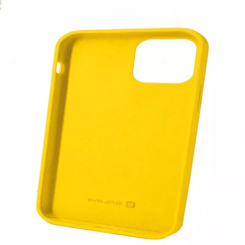 Capa de silicone Premium Soft Touch Evelatus para Apple iPhone 12/12 Pro Amarelo-limão