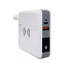 Adaptador de viagem Evelatus com carregador sem fios EWC06 branco