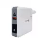Adaptador de viagem Evelatus com carregador sem fios EWC06 branco