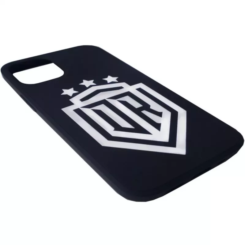 Capa de silicone Soft Touch Evelatus para iPhone 12 Pro DR Logo N1 branca preta