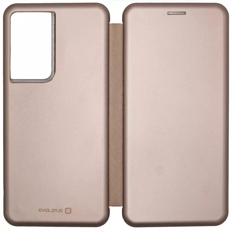 Evelatus Capa tipo livro para Samsung Galaxy S21 Ultra Rose Gold