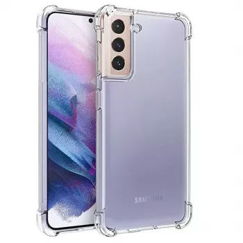 Evelatus Samsung Galaxy S21 Plus capa de silicone militar à prova de choque TPU transparente