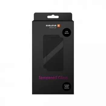 EVELATUS Protetor de ecrã antiestático em vidro temperado Japan Glue 2.5D Full Cover para Apple iPhone 12 / 12 Pro 6,1