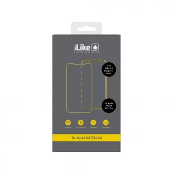iLike Apple iPhone 12/12 Pro 2.5D Silk Print Full Cover vidro protetor de ecrã - preto