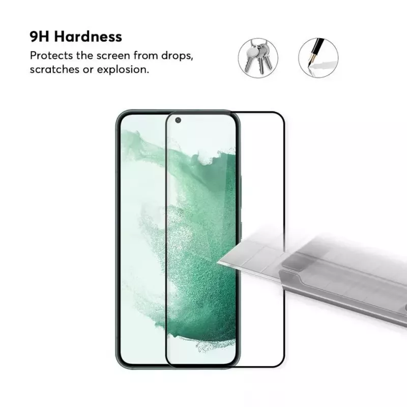 Evelatus Samsung Galaxy S22 2.5D Full Cover Japan Glue Glass Anti-Static Protector de ecrã
