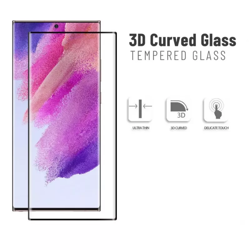 Evelatus Samsung Galaxy S22 Ultra 2.5D Full Cover Japan Glue Glass Anti-Static Protector de ecrã