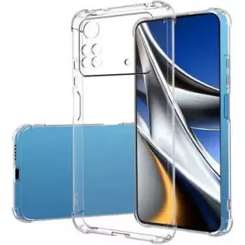 Evelatus Capa de silicone Military Shockproof TPU para Xiaomi Poco M4 Pro Transparente